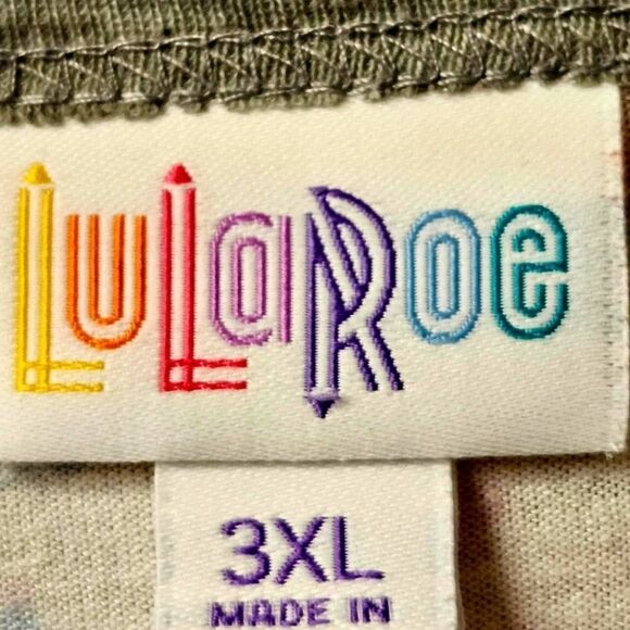 NWOT LULAROE Plus Size Floral Striped Long sleeve Tee. - Picture 9 of 11